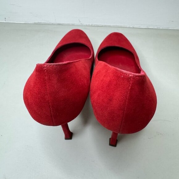Saint Laurent Red/Coral Suede Tribtoo Platform Pumps – Size 39 - Picture 4 of 16